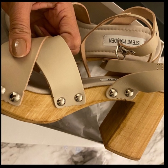 Steve Madden Marsha lthr Sandles sz8 NIB - Picture 2 of 5